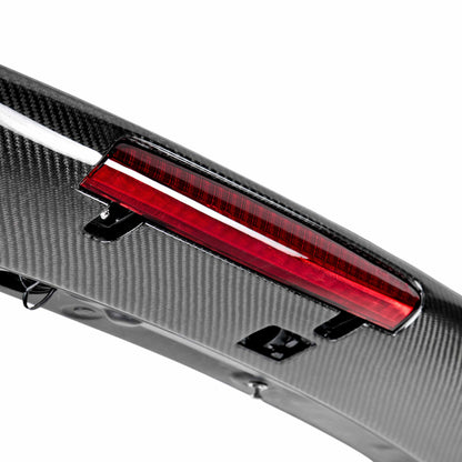 STI-Style Carbon Fiber Rear Spoiler For 2008-2014 Subaru WRX / Sti Hatchback - With LED Brake Light
