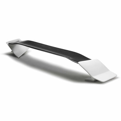 TT-Style Fiberglass Rear Spoiler With Carbon Fiber Center For 2016-2021 Honda Civic 4 Dr
