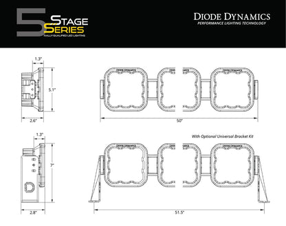 SS5 Windshield CrossLink Lightbar Kit for 2020-2024 Jeep Gladiator