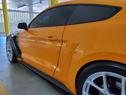 2015 - 2023 Mustang Carbon Fiber Type-Flat Side Window Louvers (Pair)